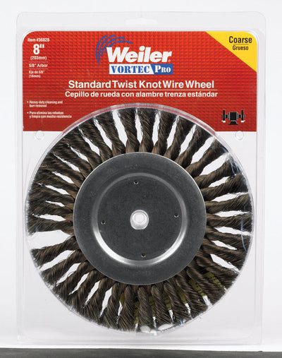 Weiler Vortec Pro 8 in. Fine Knotted Wire Wheel Brush Carbon Steel 6000 rpm 1 pc