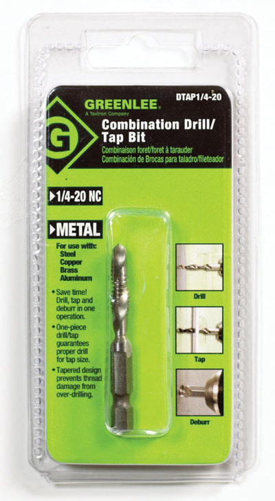 Greenlee High Speed Steel Drill and Tap Bit 1/4-20 1 pc