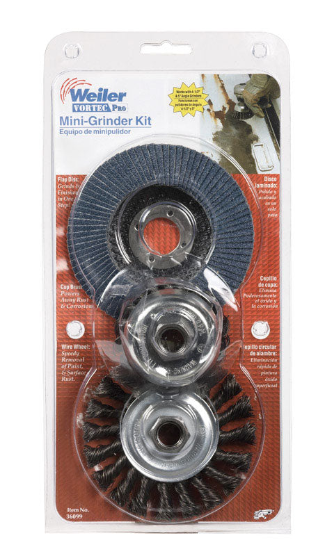 Weiler Vortec Pro 4-1/2 in. D Grinding Wheel Set