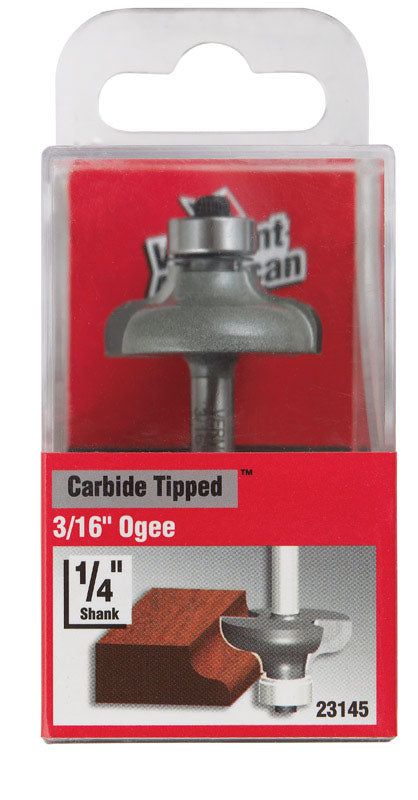 Vermont American 1-1/4 in. D X 3/16 in. X 2-1/8 in. L Carbide Tipped Ogee Router Bit