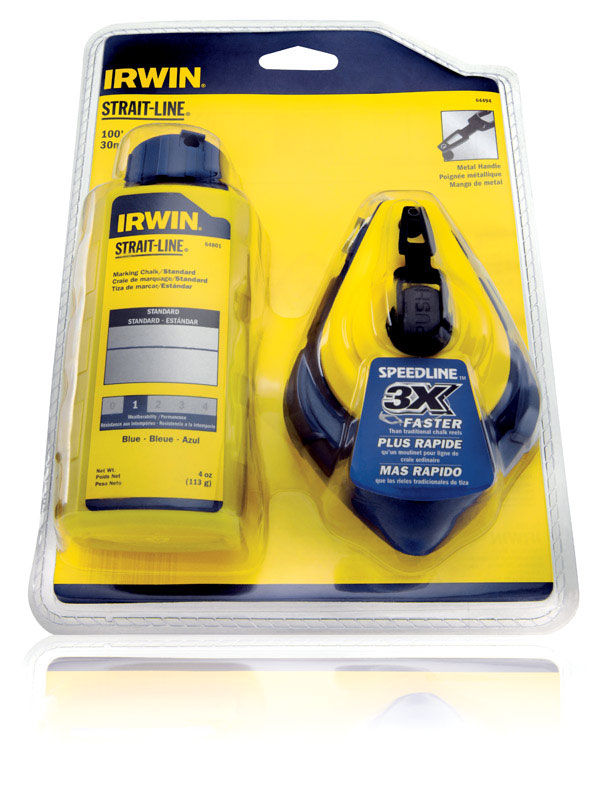 Irwin Strait-Line 4 oz Blue Fast Retrieve Chalk and Reel Set 100 ft. Blue