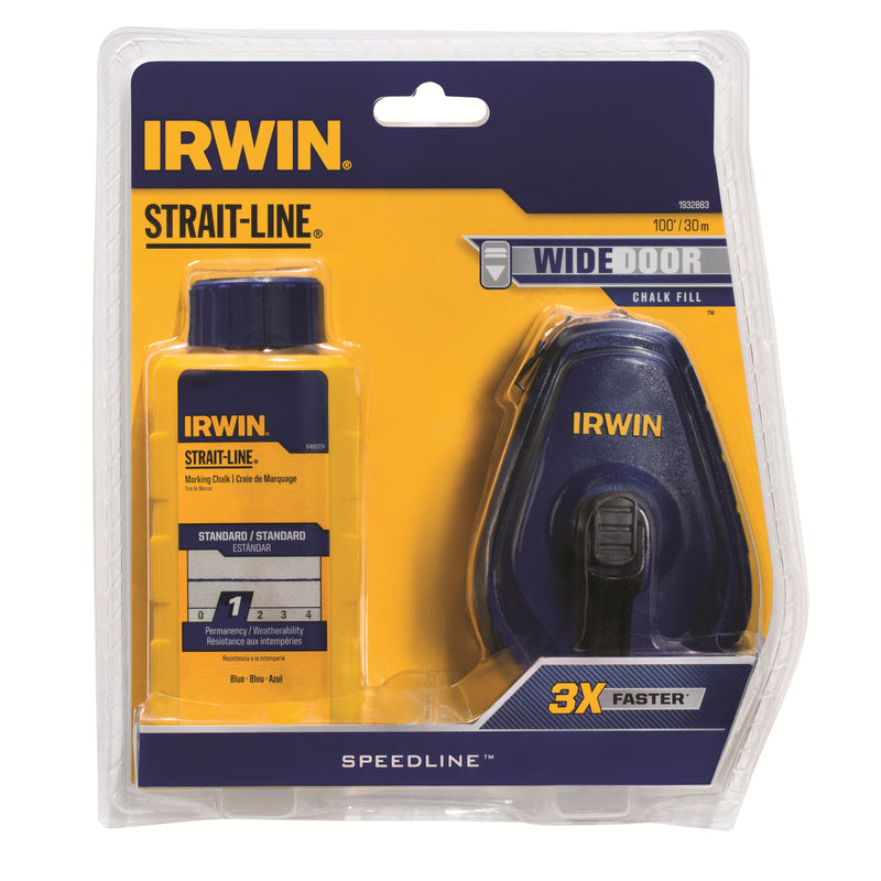 Irwin Strait-Line 4 oz Blue Fast Retrieve Chalk and Reel Set 100 ft. Blue