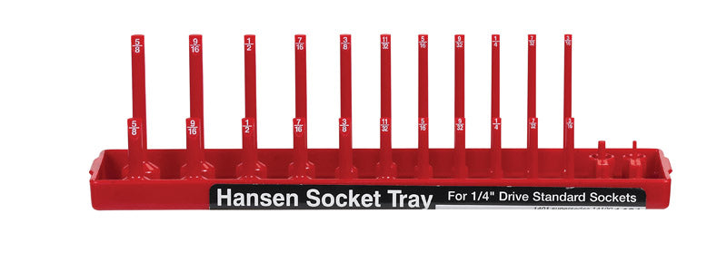 Hansen Global 9 in. L X 1/4 in. drive SAE Socket Tray 1 pc