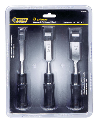 Steel Grip Wood Chisel Set 3 pk