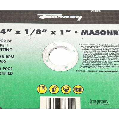 Forney 14 in. D X 1 in. Silicon Carbide Masonry/Asphalt Cutting Wheel 1 pc