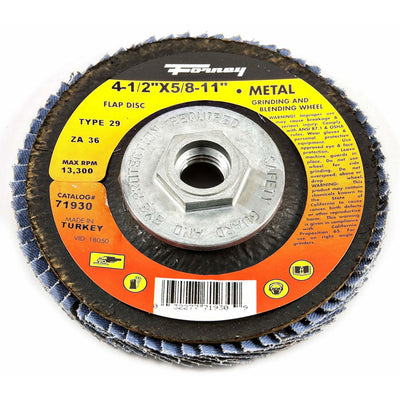 Forney 4-1/2 in. D X 5/8-11 in. Zirconia Aluminum Oxide Flap Disc 60 Grit 1 pc