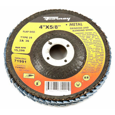 Forney 4 in. D X 5/8 in. Zirconia Aluminum Oxide Flap Disc 36 Grit 1 pc