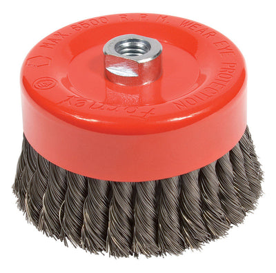 Forney 6 in. D X 5/8 in. Knotted Steel Cup Brush 6500 rpm 1 pc