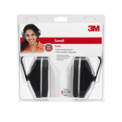 3M 20 dB Cup Ear Muffs Black 1 pk