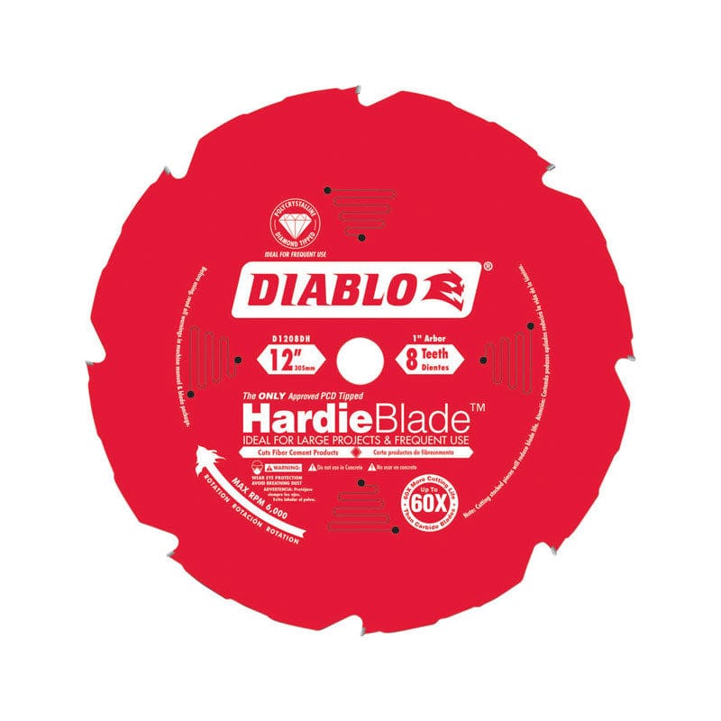 Diablo HardieBlade 12 in. D X 1 in. Polycrystalline Diamond Fiber Cement Blade 8 teeth