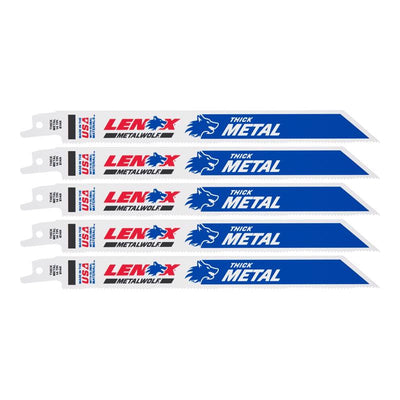 LENOX METALWOLF 8 in. Bi-Metal WAVE EDGE Reciprocating Saw Blade 14 TPI 5 pk