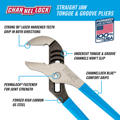 Channellock 10 in. Carbon Steel Tongue and Groove Pliers