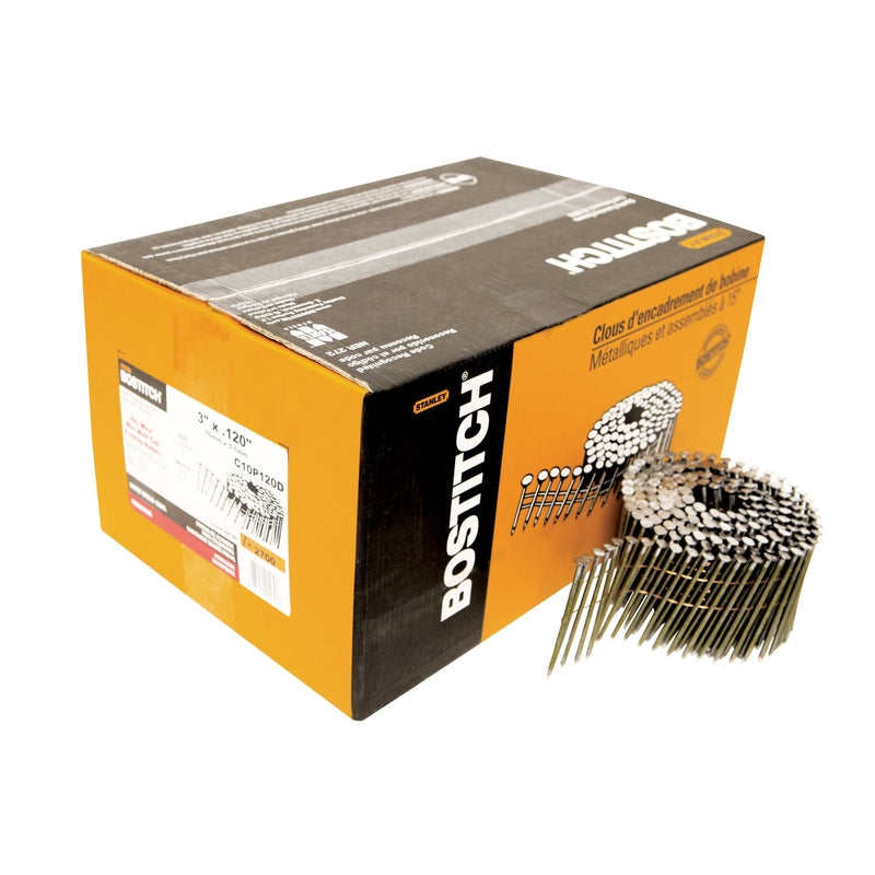 Bostitch 3 in. 11 Ga. Angled Coil Coated Framing Nails 15 deg 2700 pk