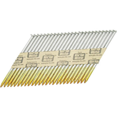 Grip-Rite 3-1/4 in. Angled Strip Hot-Dip Galvanized Framing Nails 30 deg 2000 pk