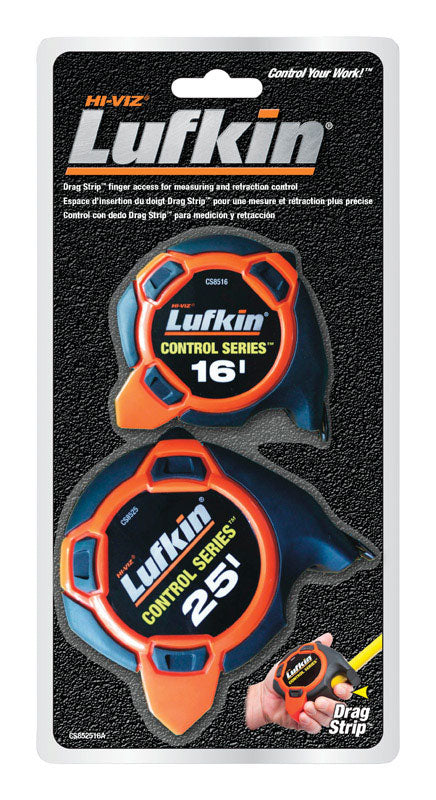 Lufkin 25 ft. L X 1 in. W Tape Measure Set 2 pk