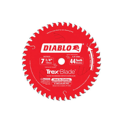 Diablo 7-1/4 in. D X 5/8 in. Carbide Circular Saw Blade 44 teeth 1 pc