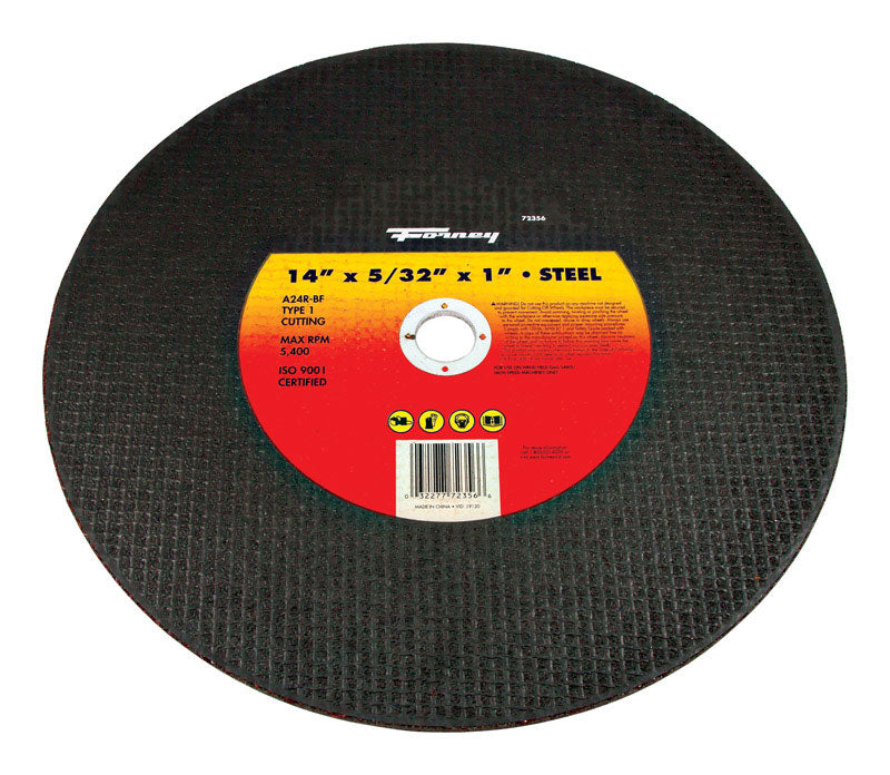 Forney 14 in. D X 1 in. Aluminum Oxide Metal Cutting Wheel 1 pc