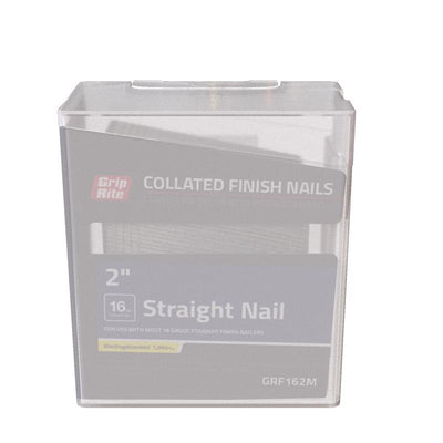 Grip-Rite 2 in. 16 Ga. Straight Strip Electro Galvanized Finish Nails 1000 pk