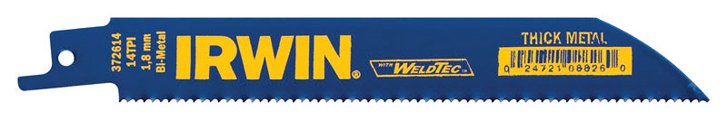 Irwin WeldTec 6 in. Bi-Metal Reciprocating Saw Blade 14 TPI 5 pk