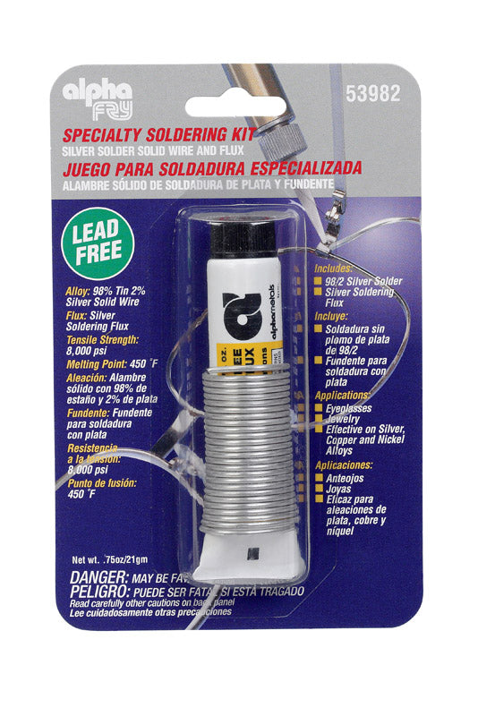Alpha Fry 3/4 oz Lead-Free Soldering Kit 0.062 in. D Tin/Silver 1 pc