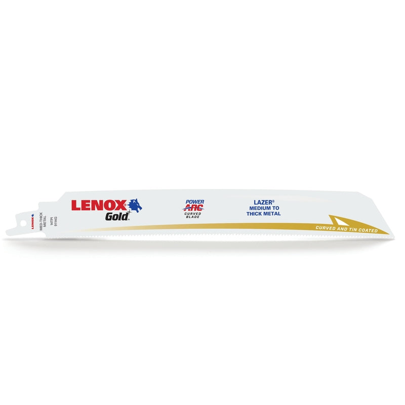 Lenox Gold Lazer 9 in. Bi-Metal Reciprocating Saw Blade 14 TPI 5 pk