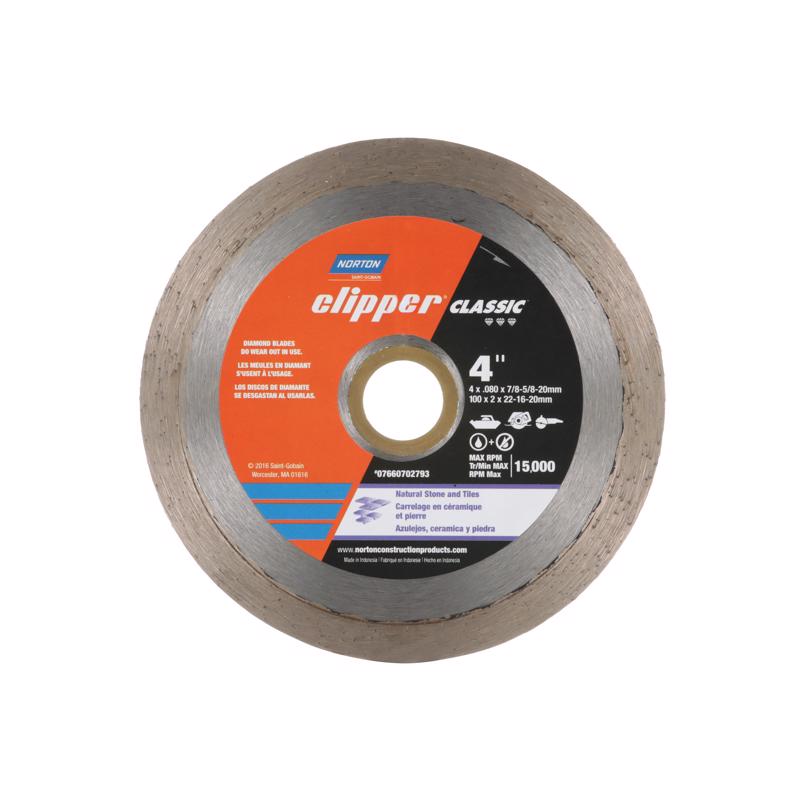 Norton Clipper 4 in. D X 5/8 and 7/8 in. Classic Diamond Continuous Rim Blade 1 pc