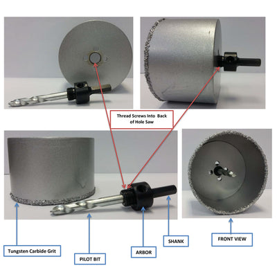 ARTU 2-1/2 in. Carbide Grit Hole Saw Arbor 1 pc