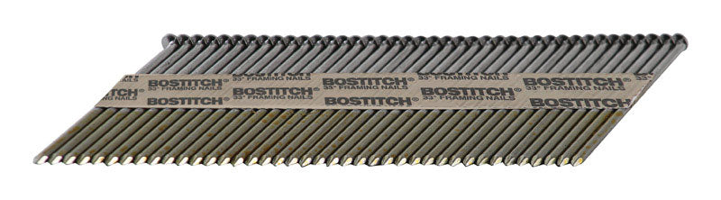 Bostitch 3 in. 15 Ga. Angled Strip Coated Framing Nails 33 deg 2,500 pk