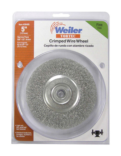Weiler Vortec 5 in. Fine Crimped Wire Wheel Carbon Steel 3750 rpm 1 pc