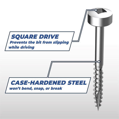 Kreg No. 2 X 1 in. L Square Zinc-Plated Pocket-Hole Screw 500 pk