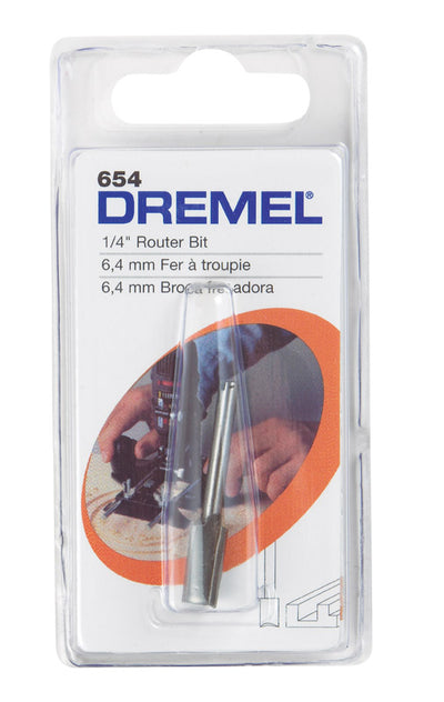 Dremel 1/4 in. D X 1/4 in. X 2-1/4 in. L High Speed Steel 1-Flute Straight Router Bit