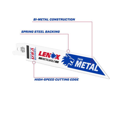 LENOX METALWOLF 6 in. Bi-Metal WAVE EDGE Reciprocating Saw Blade 24 TPI 5 pk