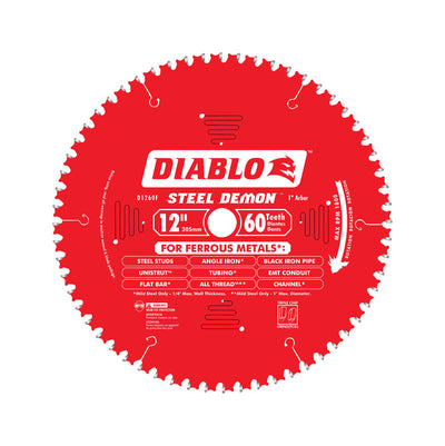 Diablo Steel Demon 12 in. D X 1 in. Cermet Carbide Saw Blade 60 teeth 1 pk