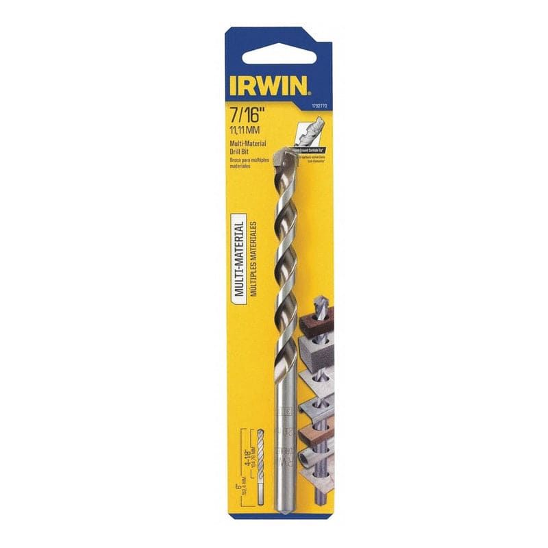 Irwin Jobber 7/16 in. X 5 in. L Multi-Material Jobber Length Masonry Drill Bit 1 pc