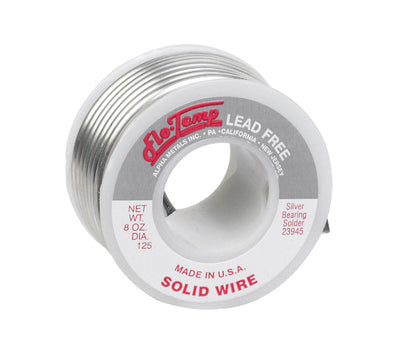 Alpha Fry 8 oz Lead-Free Solid Wire Solder 0.125 in. D Silver-Bearing Alloy 1 pc