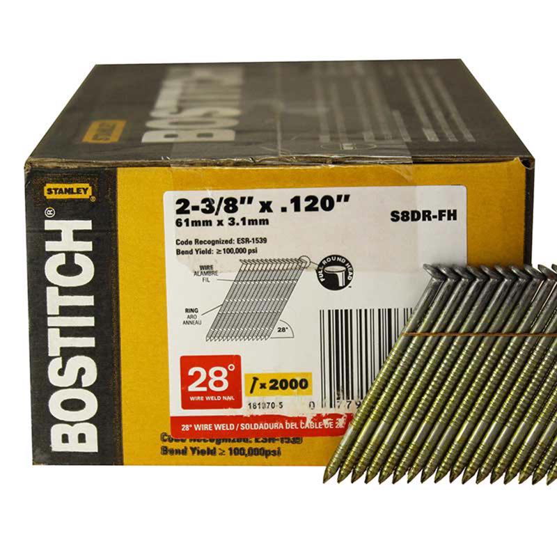 Bostitch 2-3/8 in. Angled Strip Coated Stick Nails 28 deg 2000 pk