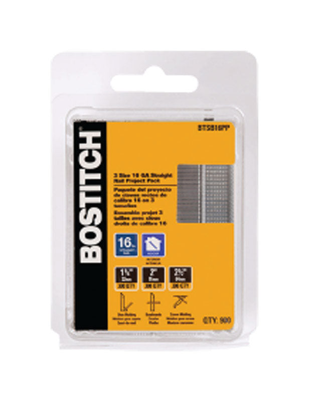 Bostitch 16 Ga. Straight Strip Brite Finish Nails 900 pk