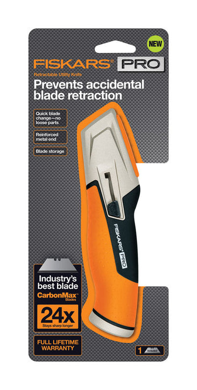 Fiskars Pro 5 in. Retractable Pro Utility Knife Orange 1 pk