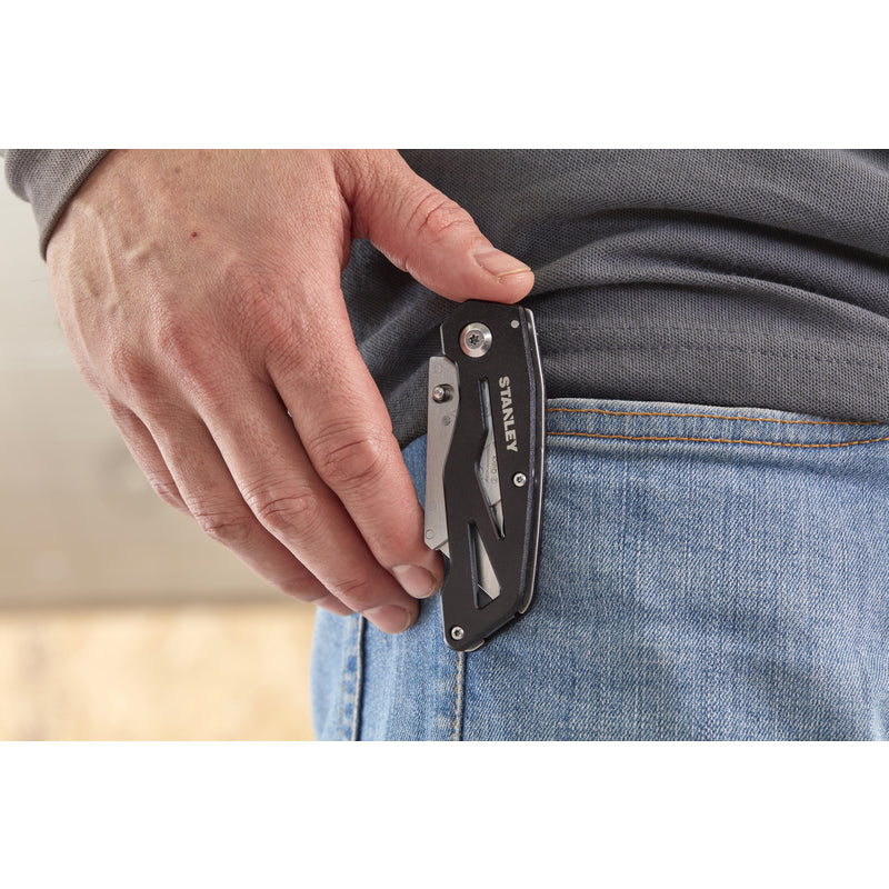 Stanley 5-3/4 in. Folding Fixed Utility Knife Black 1 pc