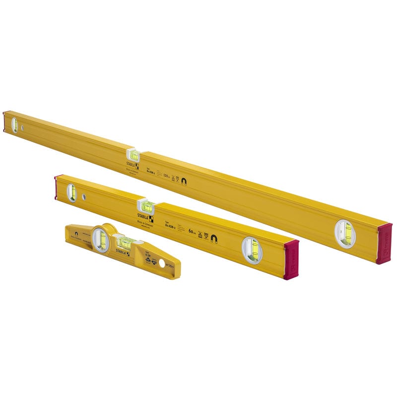 Stabila Aluminum Magnetic Type 80 AS M-2 Level Set 3 vial