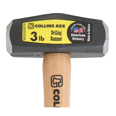 Collins 3 lb Steel Drilling Hammer 10 in. Hickory Handle