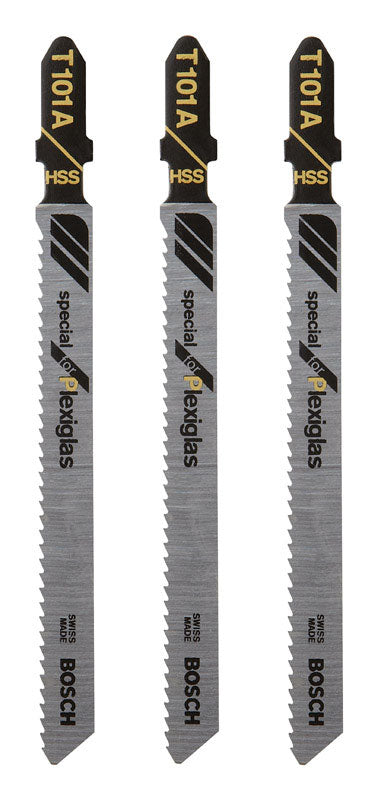 Bosch 4 in. High Speed Steel T-Shank Jig Saw Blade 14 TPI 3 pk