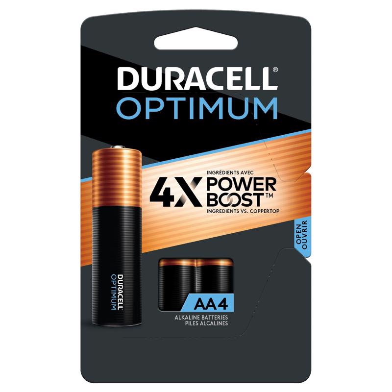 Duracell Optimum AA Alkaline Batteries 4 pk Carded