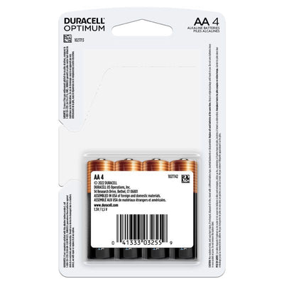 Duracell Optimum AA Alkaline Batteries 4 pk Carded