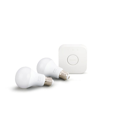 Philips Hue A19 E26 (Medium) LED Smart Bulb Starter Kit Soft White 60 Watt Equivalence 2 pk