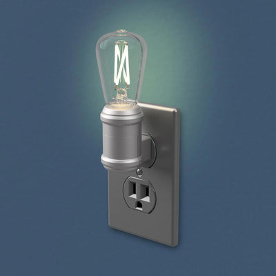 Westek Automatic Plug-in Vintage Edison Aged Nickel LED Night Light