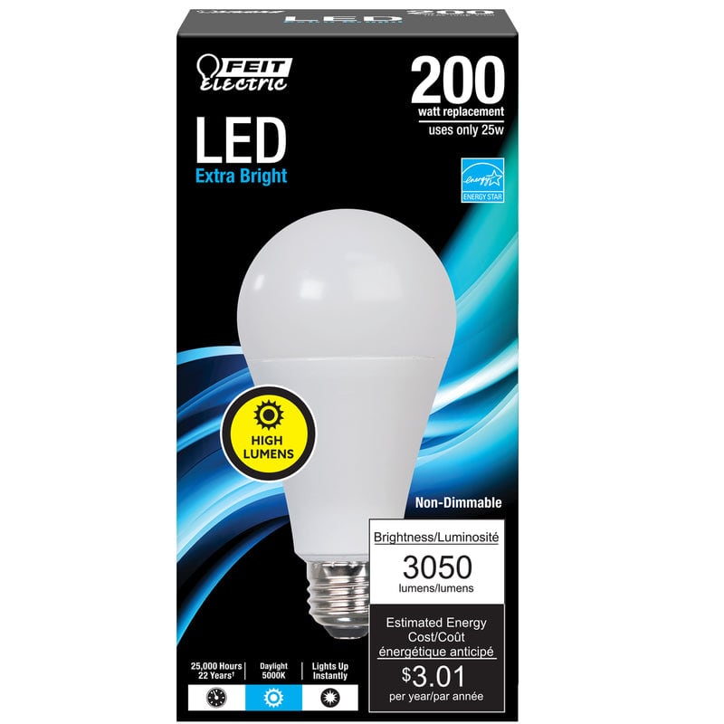 Feit Electric A21 E26 (Medium) LED Bulb Daylight 200 Watt Equivalence 1 pk