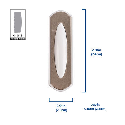 Heath Zenith Brushed Nickel Gold/White Plastic Wireless Door Chime Kit