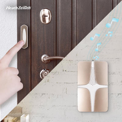 Heath Zenith Brushed Nickel Gold/White Plastic Wireless Door Chime Kit