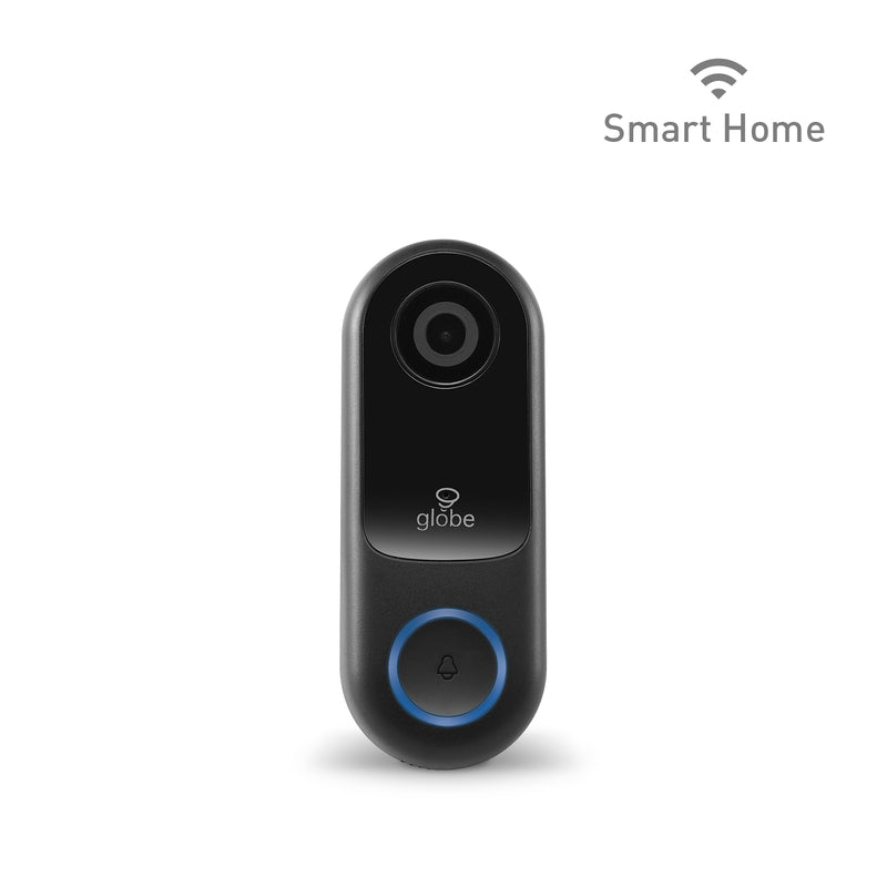 Globe Electric Wi-Fi Smart Home Black/Gray ABS/Polycarbonate Wired Video Doorbell